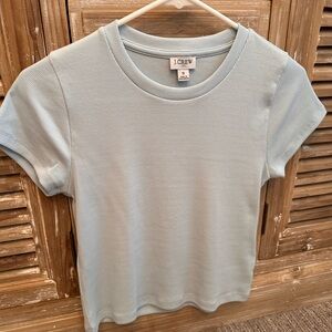 NEW J. Crew Factory Crewneck Cropped Baby Ribbed Tee (Size Small)